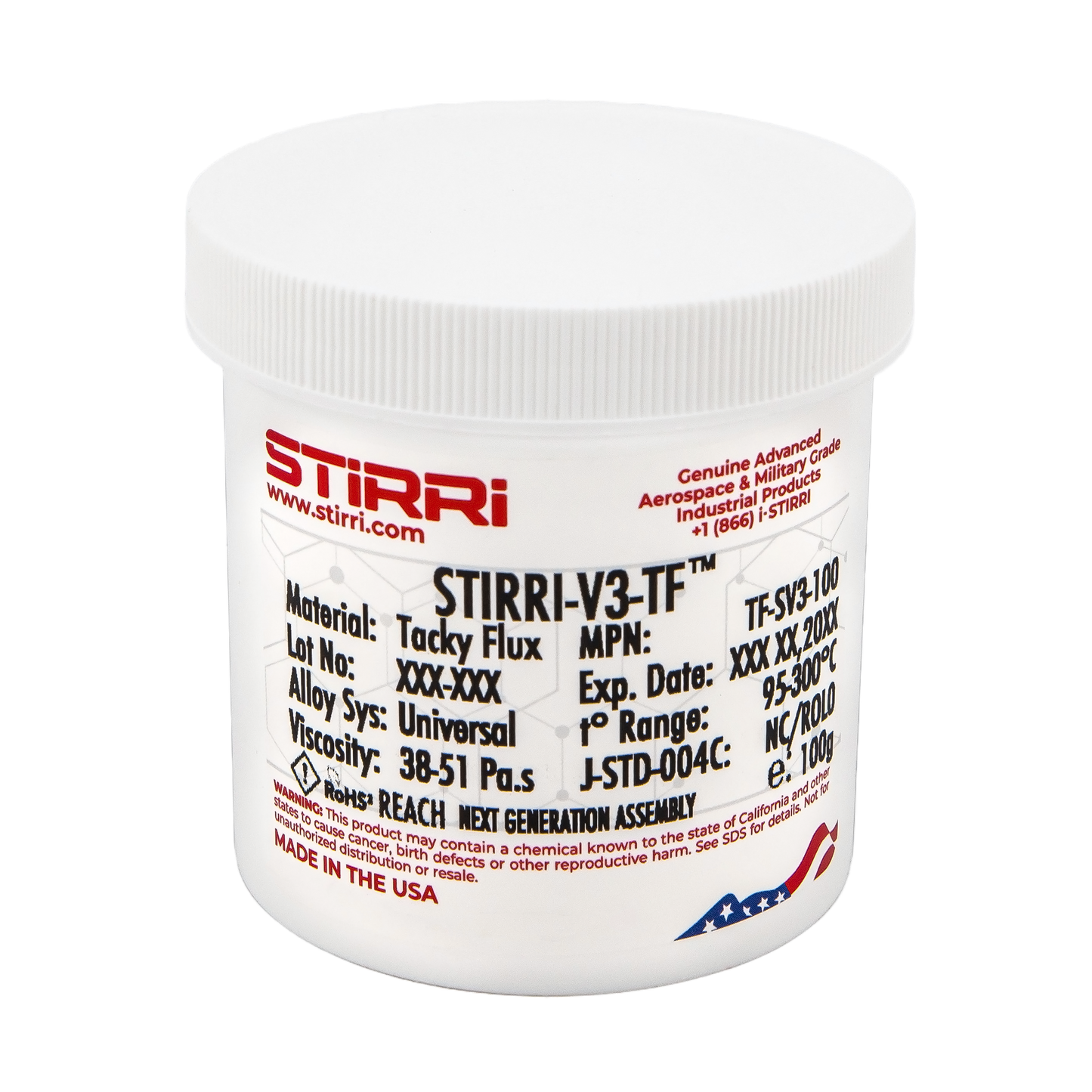 STIRRI-V3-TF universelles No-Clean-Klebepastenflussmittel auf Kolophoniumbasis (ROL0) Amber-Serie