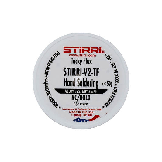V2-TF no-clean terpene-based soldering tacky paste flux for hand-soldering MT alloys using Hot Air (ROL0)