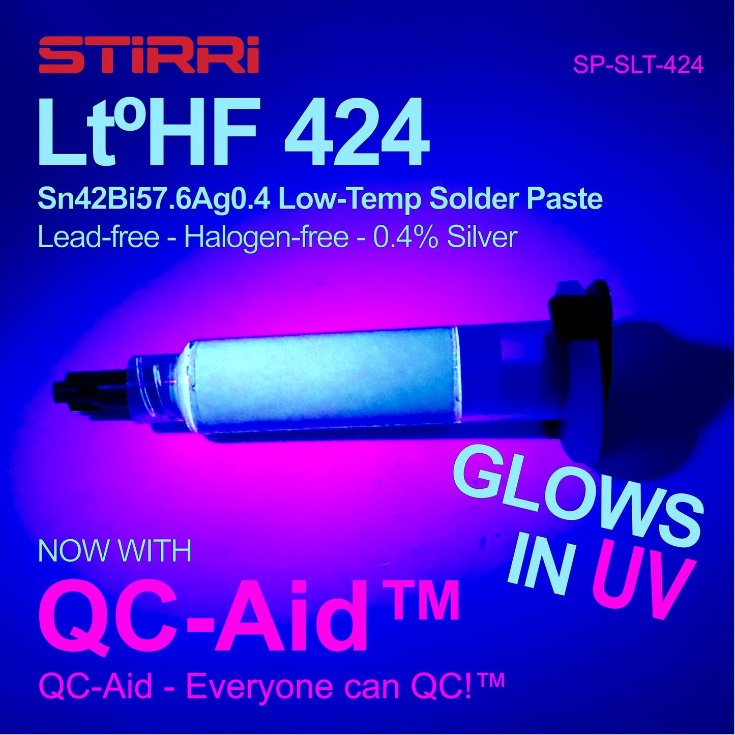 STIRRI-LT-HF-424 – Sn42Bi57,6Ag0,4 Niedertemperatur-Lötpaste bleifrei, halogenfrei, 0,4 % Silber-Kolophonium, No-Clean (ROL0)