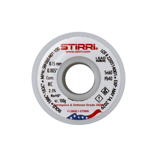 MT-060 - Sn60Pb40 mid-temp leaded solder wire NC-core ROL0 - 100g spool