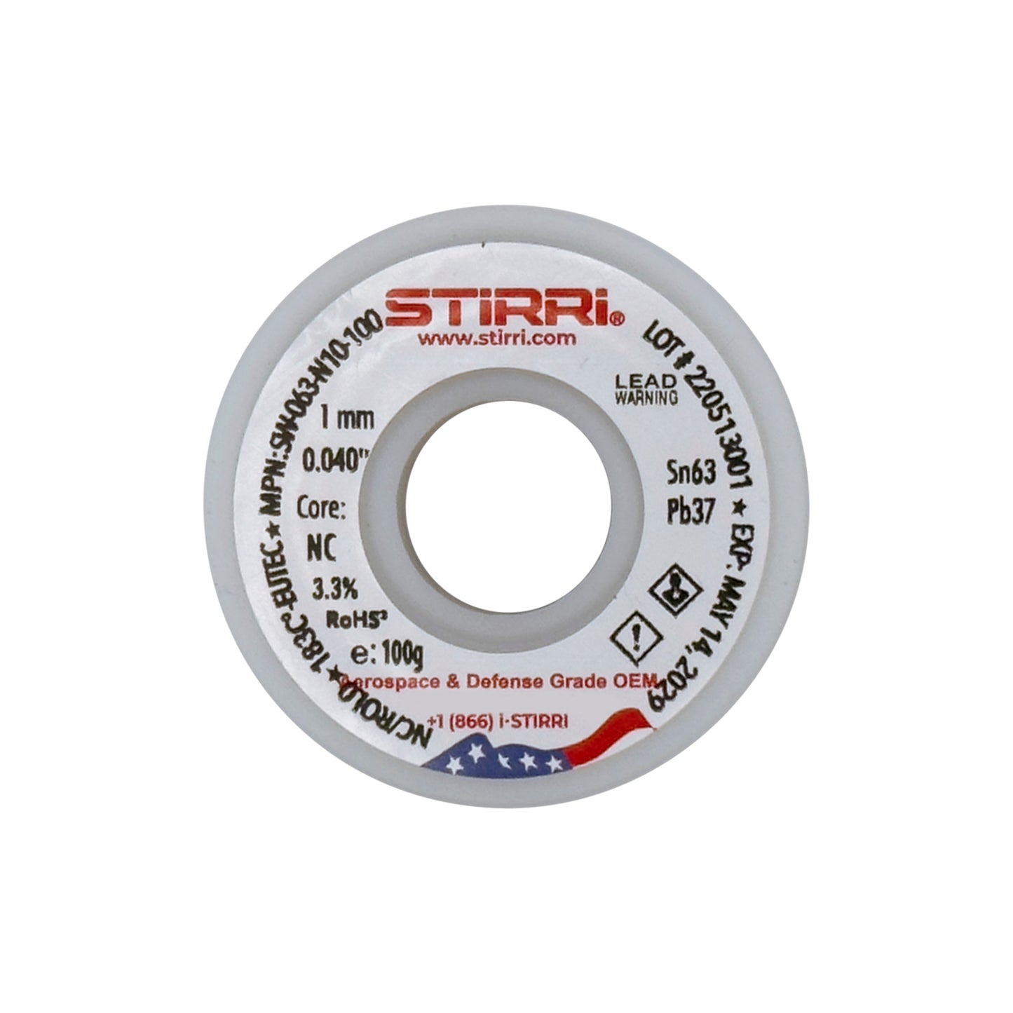 MT-063 - Sn63Pb37 mid-temp eutectic leaded solder wire NC-core ROL0