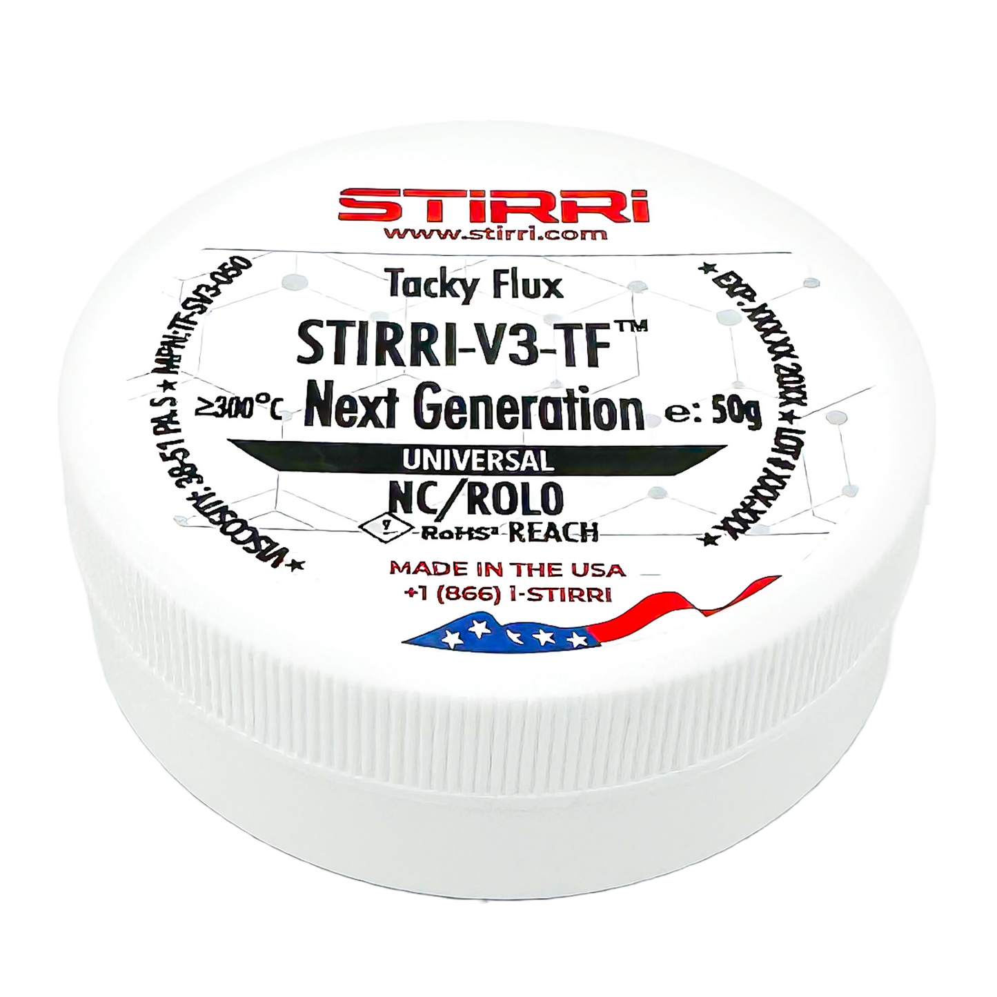 STIRRI-V3-TF universelles No-Clean-Klebepastenflussmittel auf Kolophoniumbasis (ROL0) Amber-Serie